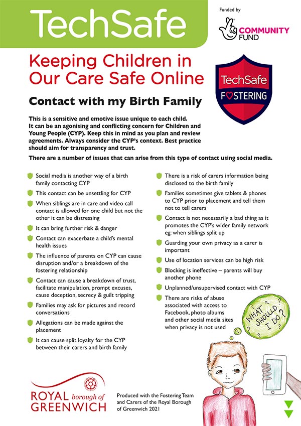 techsafe leaflet online safety foster arers guide